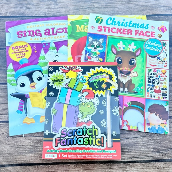 Christmas Kids Activity Book Lot- New - Picture 1 of 4